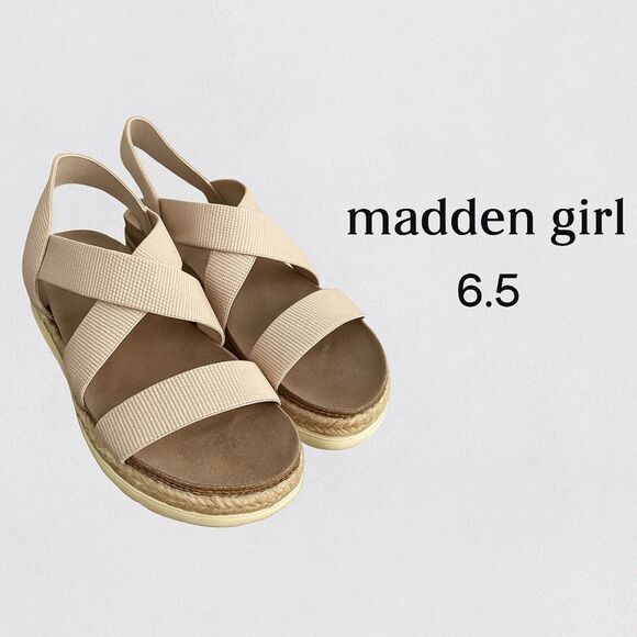 Madden Girl Lorra Blush Espadrille Sandals Size 6.5 - Picture 1 of 16